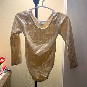 Baileys Blossoms Gold Sparkle Long Sleeve Leotard